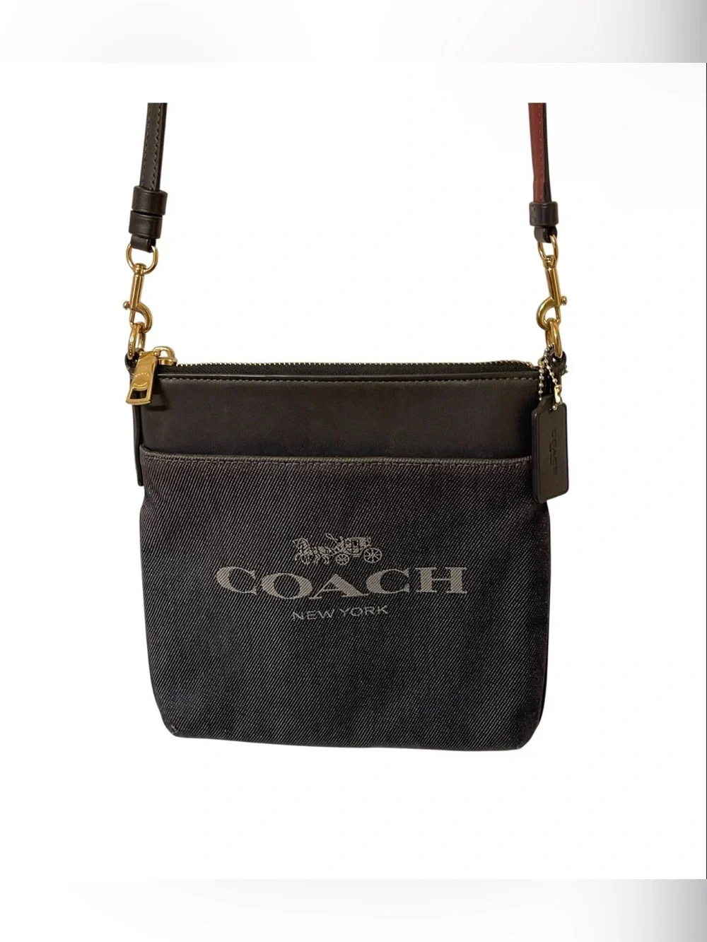 Coach New York Kitt Messenger Denim Crossbody Bag - NWOT **